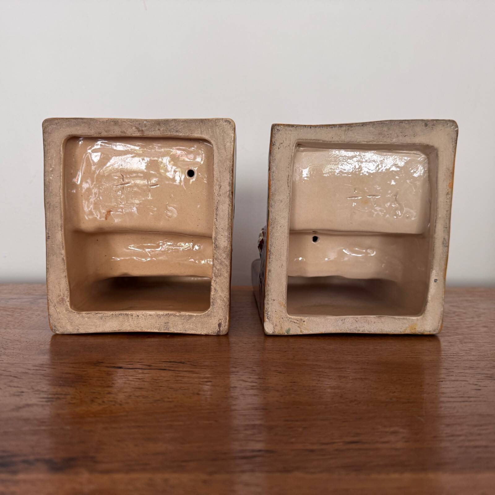 Pair of HB Quimper bookends by Berthe Savigny seated children