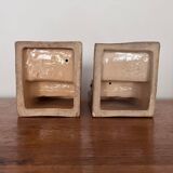 Pair of HB Quimper bookends by Berthe Savigny seated children