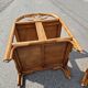 Pair of bedside tables in wood and woven straw - around 1960.