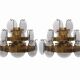 Set of 2 Vistosi Murano Wall Lamps Smoked Disc, 1970