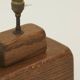 Brutalist artisanal lamp in solid wood (oak) vintage Circa 1960