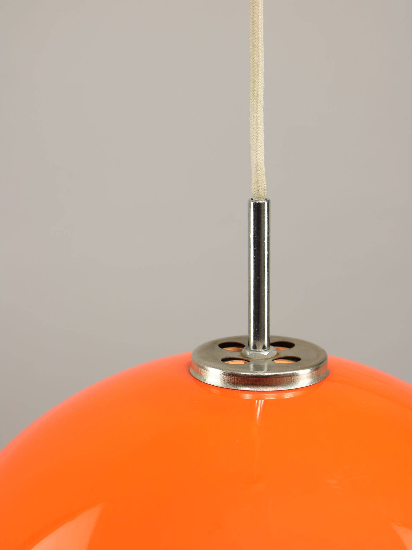 Space Age Italian Orange Acrylic Glass Pendant Lamp, 1970s