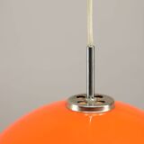 Space Age Italian Orange Acrylic Glass Pendant Lamp, 1970s