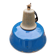Industrial pendant light in blue enamelled sheet metal and cast iron, Poland, 1950s-60s