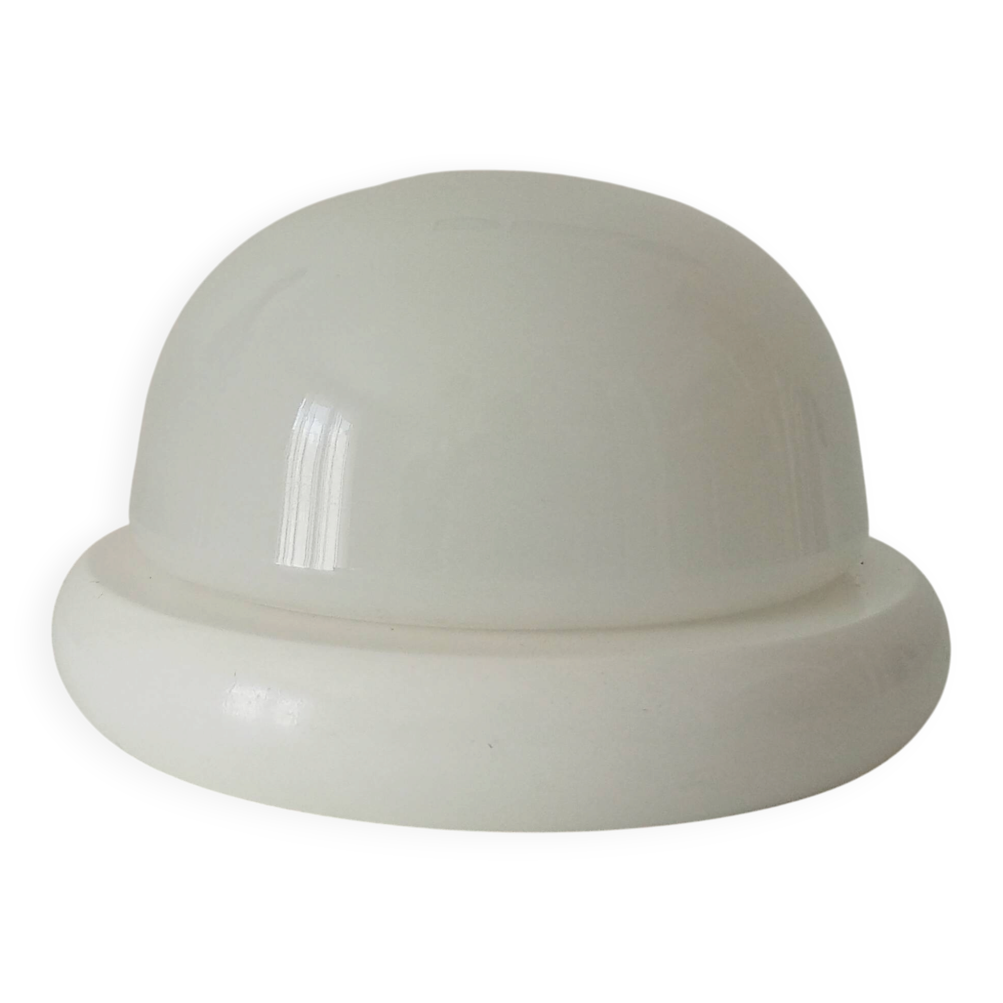 Vintage wall lamp in opaline and lacquered wood