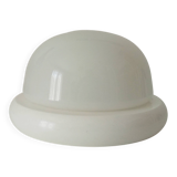 Vintage wall lamp in opaline and lacquered wood