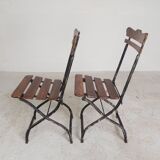 Lot de 2 chaises pliantes, chaises de jardin, années 1930