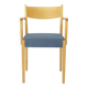 Fauteuil allemand vintage des années 1960, chaise en hêtre de milieu de siècle avec rembourrage bleu.
