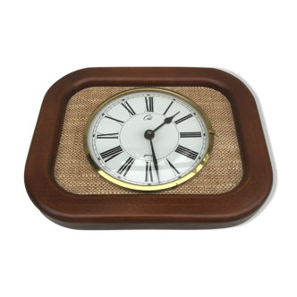 Horloge ancienne Odo bois et laiton vintage