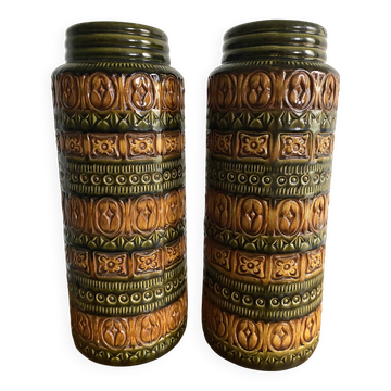 Paire de vases West Germany  40 cm , années 70