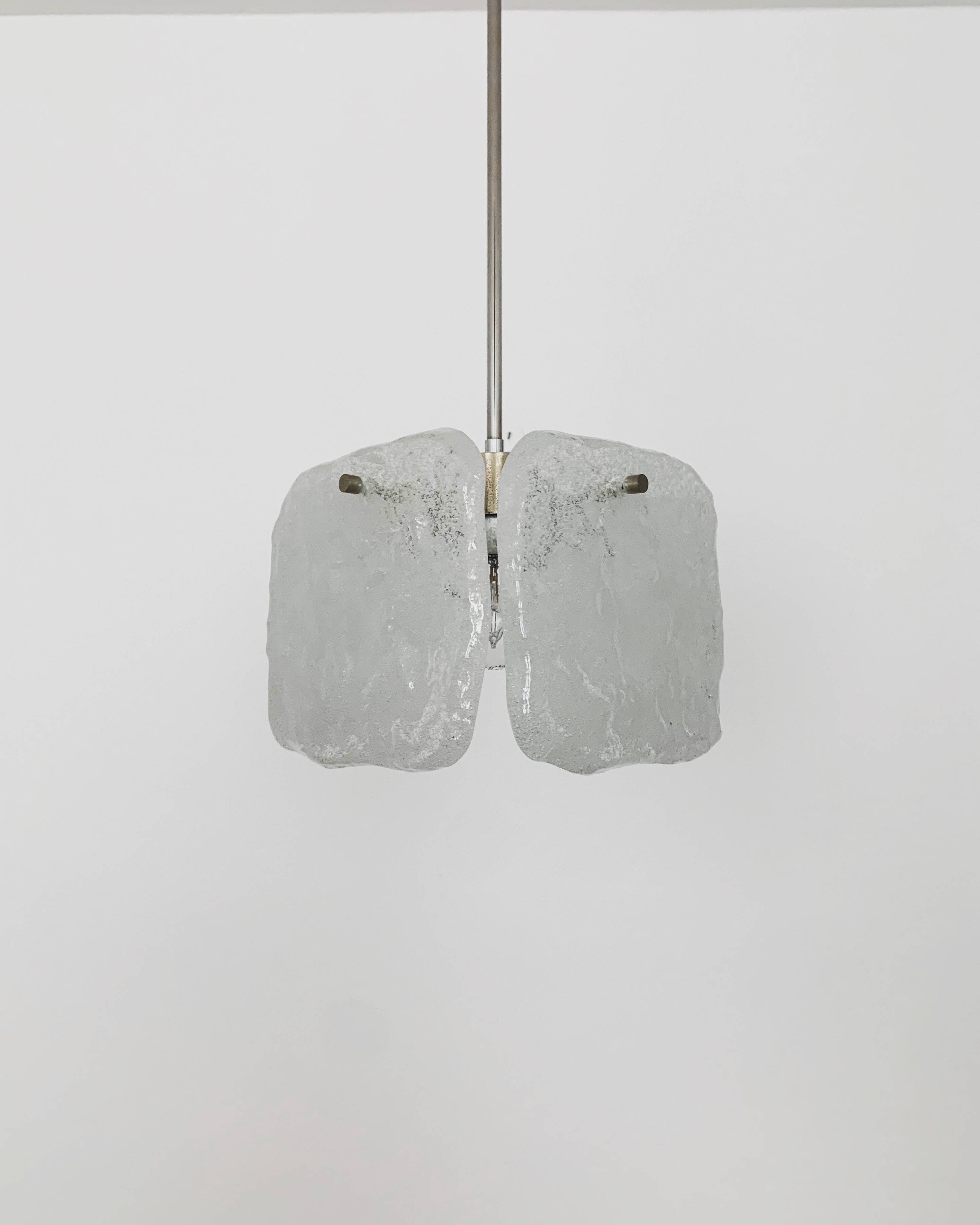 Austrian Ice Glass Chandelier by J.T. Kalmar