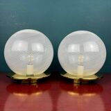 Swirl table lamps in Murano glass by F. Fabbian, Italy, 1970s, set of 2