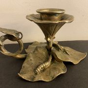 Art Nouveau bronze hand candle holder or cellar rat, 1900