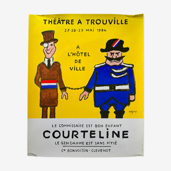 Affiche originale "Théâtre à Trouville Courteline" Savignac 49x61cm 1994