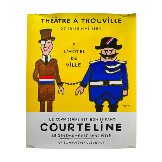 Original poster "Theatre in Trouville Courteline" Savignac 49x61cm 1994