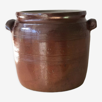 Glazed stoneware pot