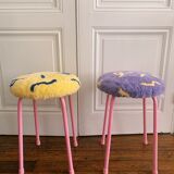 Purple tufted stool