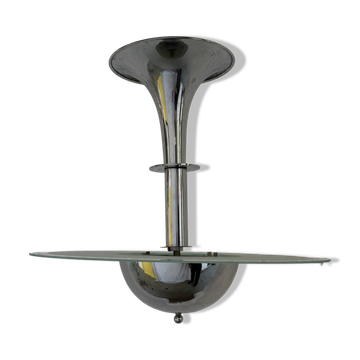 Chrome lustre Modernist 1930 Jean Boris Lacroix 1930s pendant