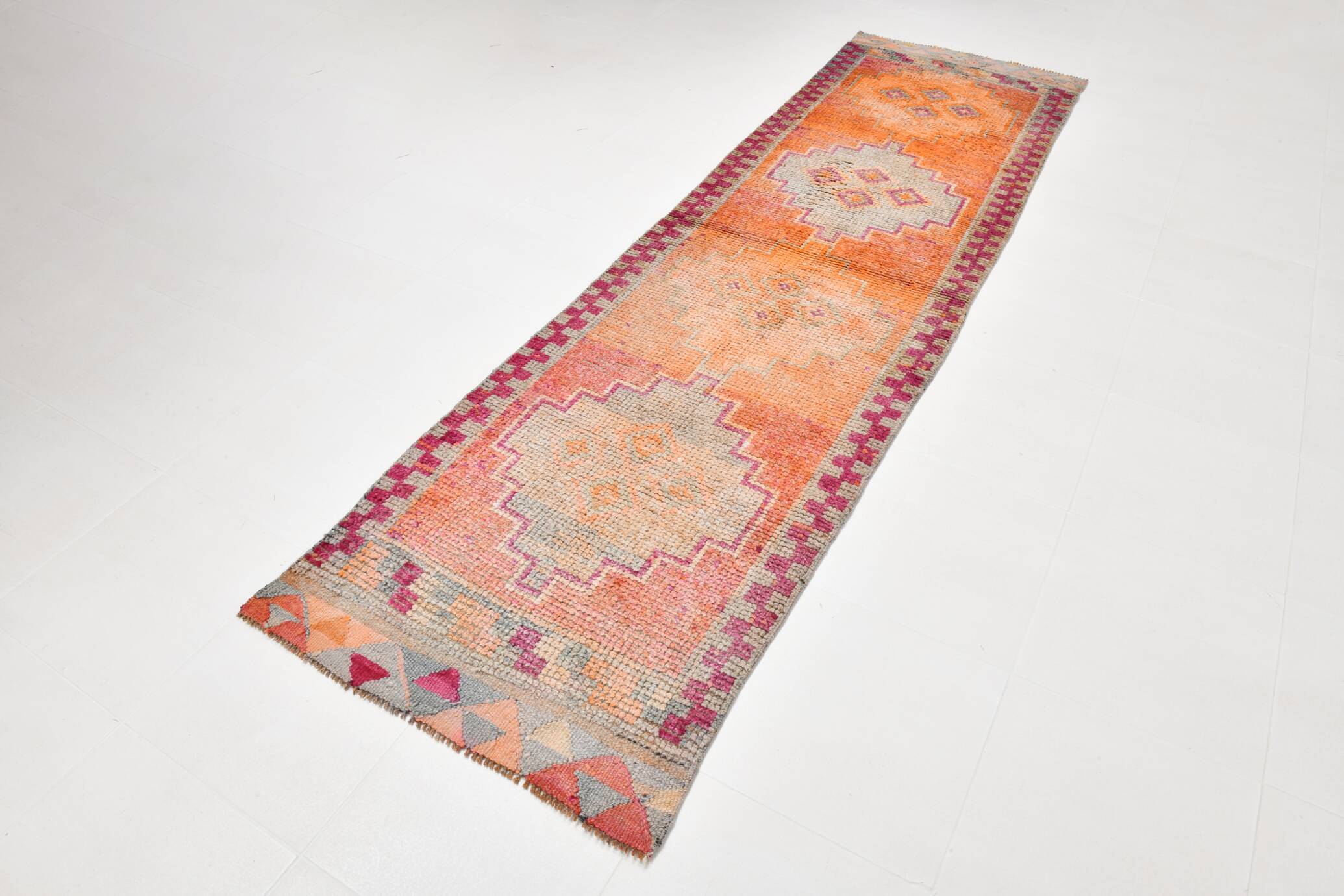 3x10 Colorful Modern Turkish Runner Rug, 86x305Cm