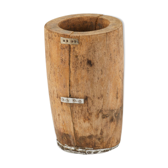 Old wooden mortar