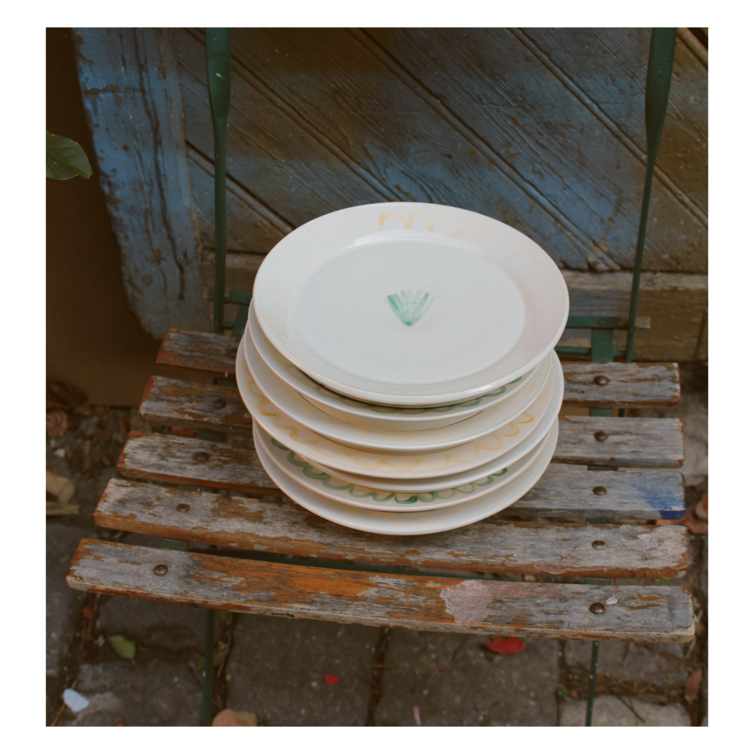 Yellow artisanal shellfish plate