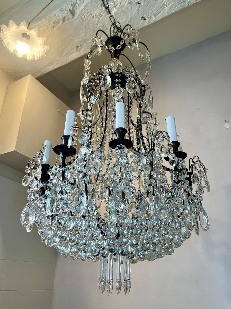 Grand lustre cage italien