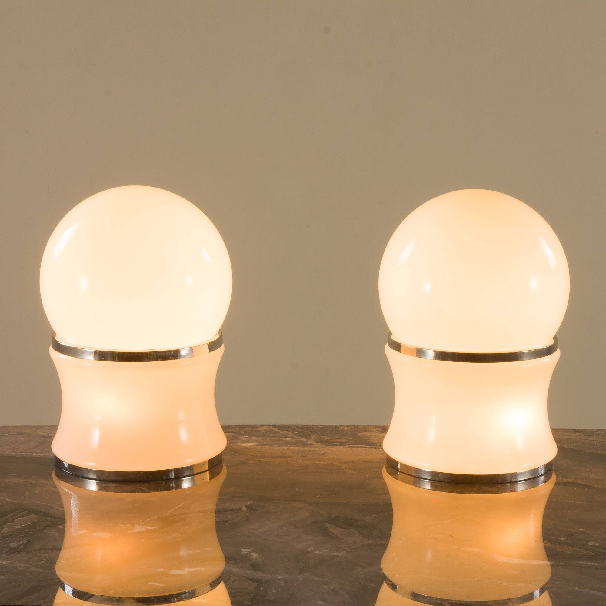 Large Opaline Glass Table Lamp by Goffredo Reggiani for Reggiani,  set of 2