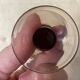 3 stemmed digestif glasses, smoked brown glass