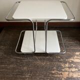White trolley Italian design side table 1970