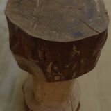 Large carved stool in solid oak