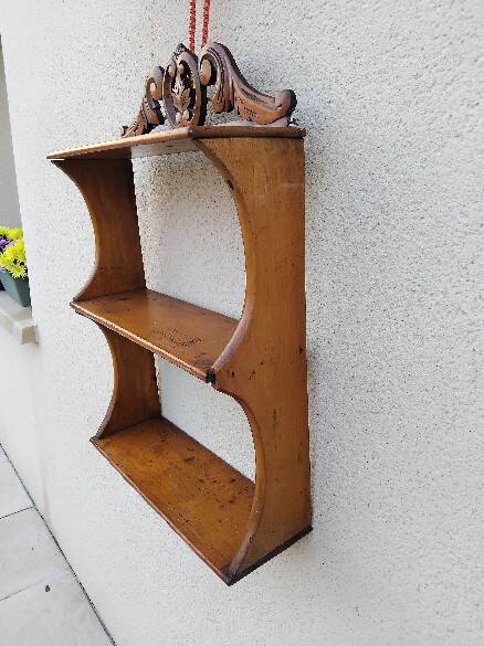 Antique solid wood wall shelf