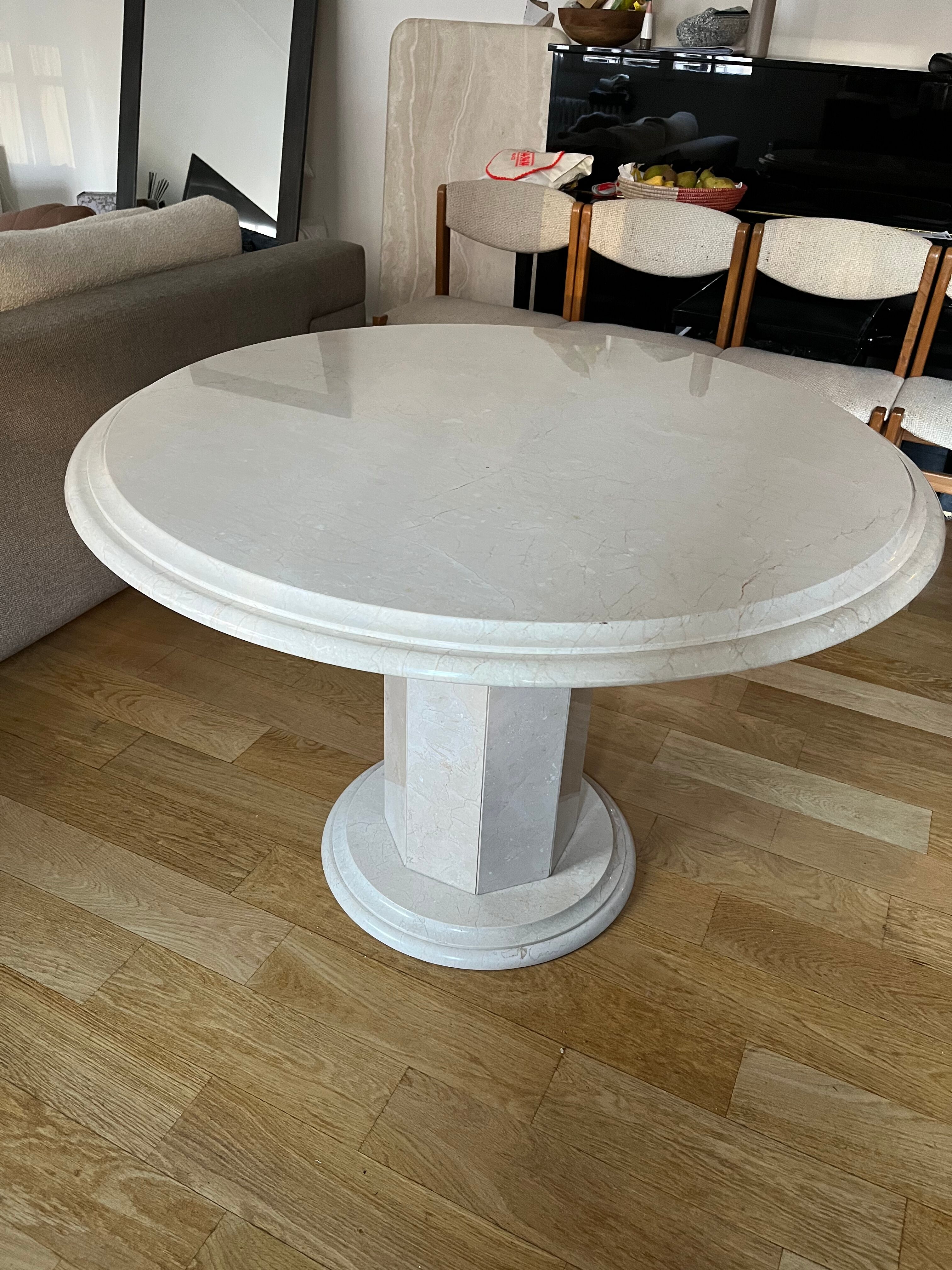Travertine dining table