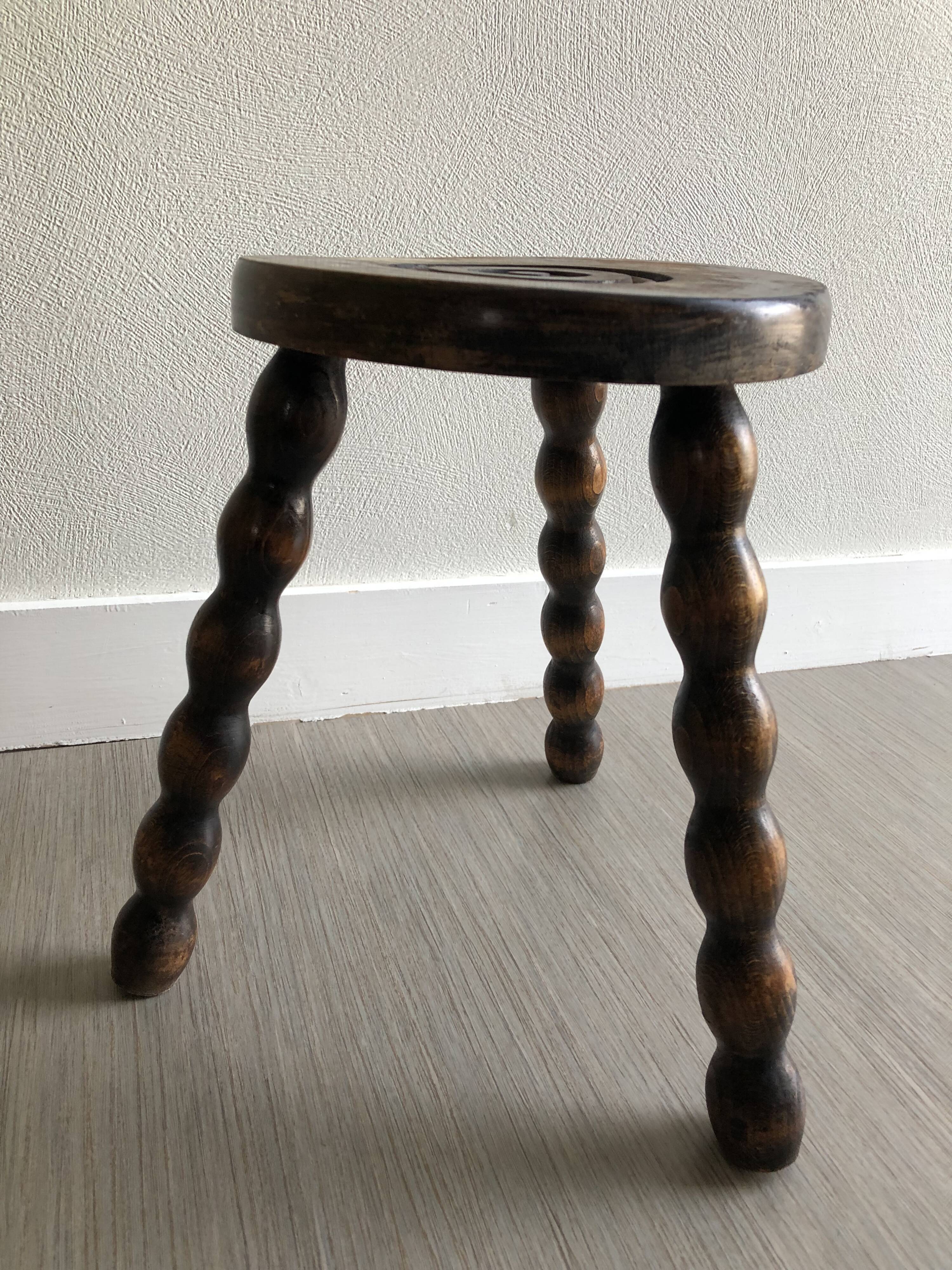 Wood tripod stool