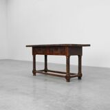 Spanish Oak Side Table or Console, 17th Century