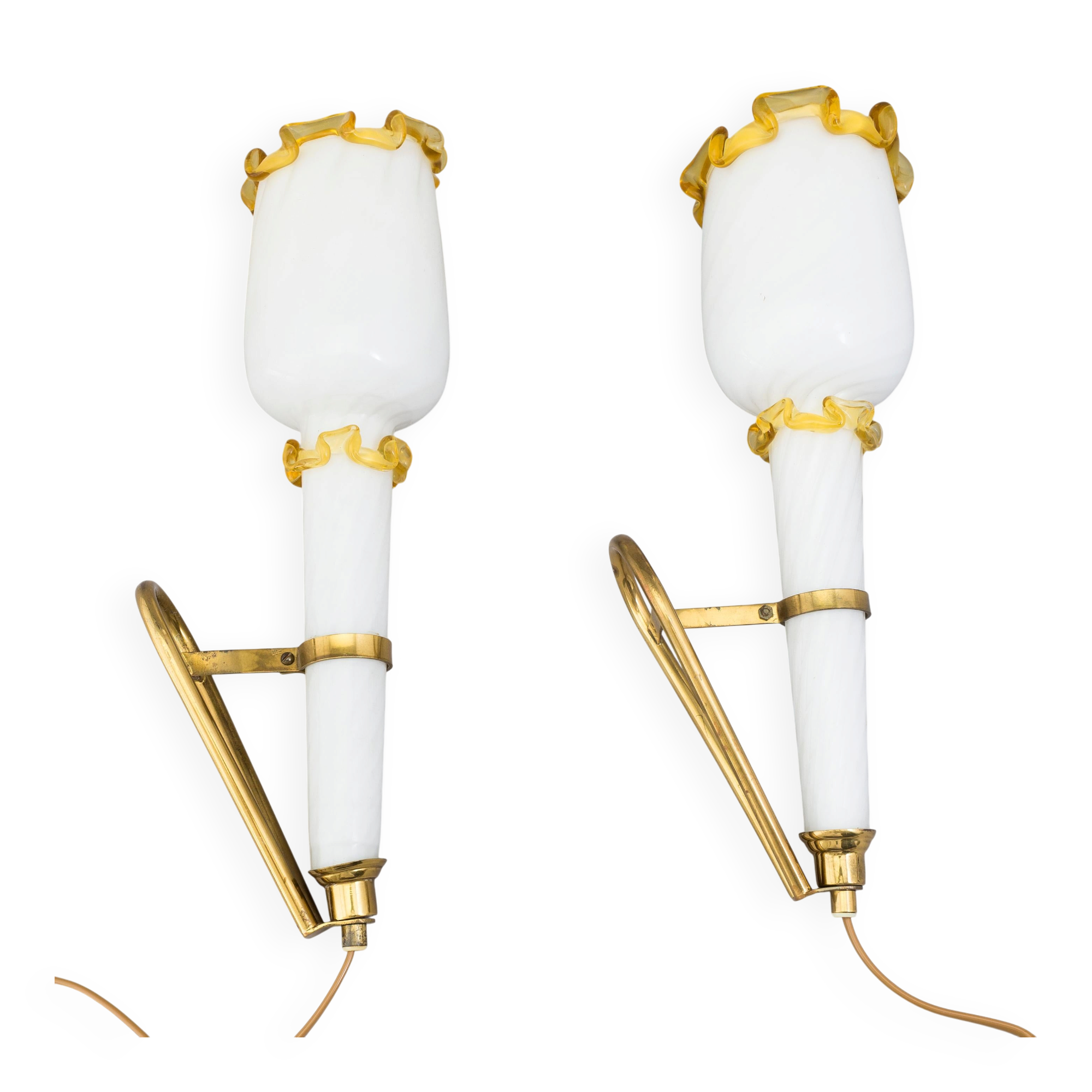 Pair of Murano wall lights Italy 1940