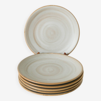Set of 6 Niderviller stoneware dessert plates, 1960