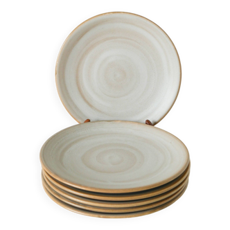 Set of 6 Niderviller stoneware dessert plates, 1960