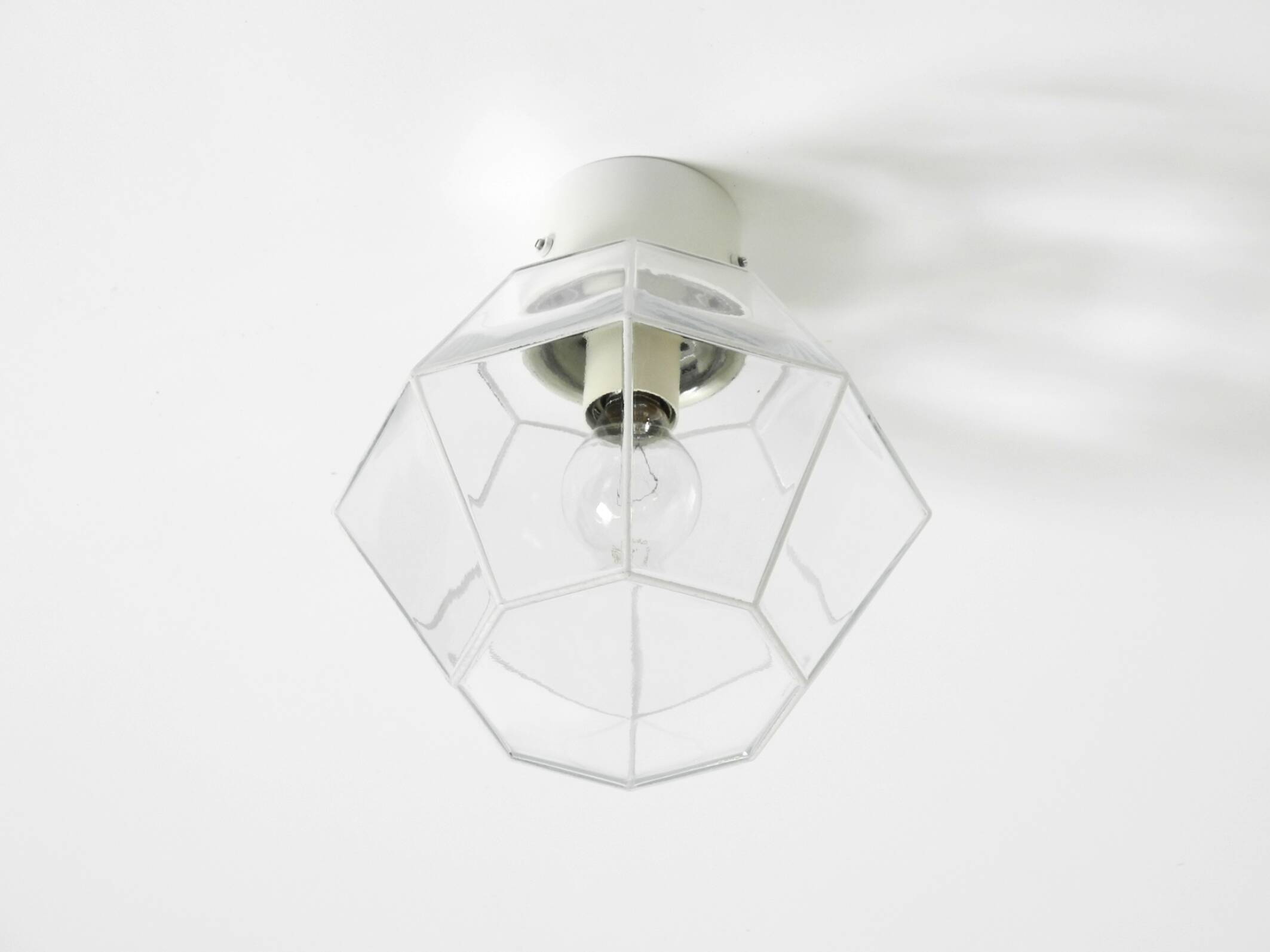 Beautiful 1970s Limburg glass ceiling lamp in octagon shape