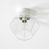 Beautiful 1970s Limburg glass ceiling lamp in octagon shape