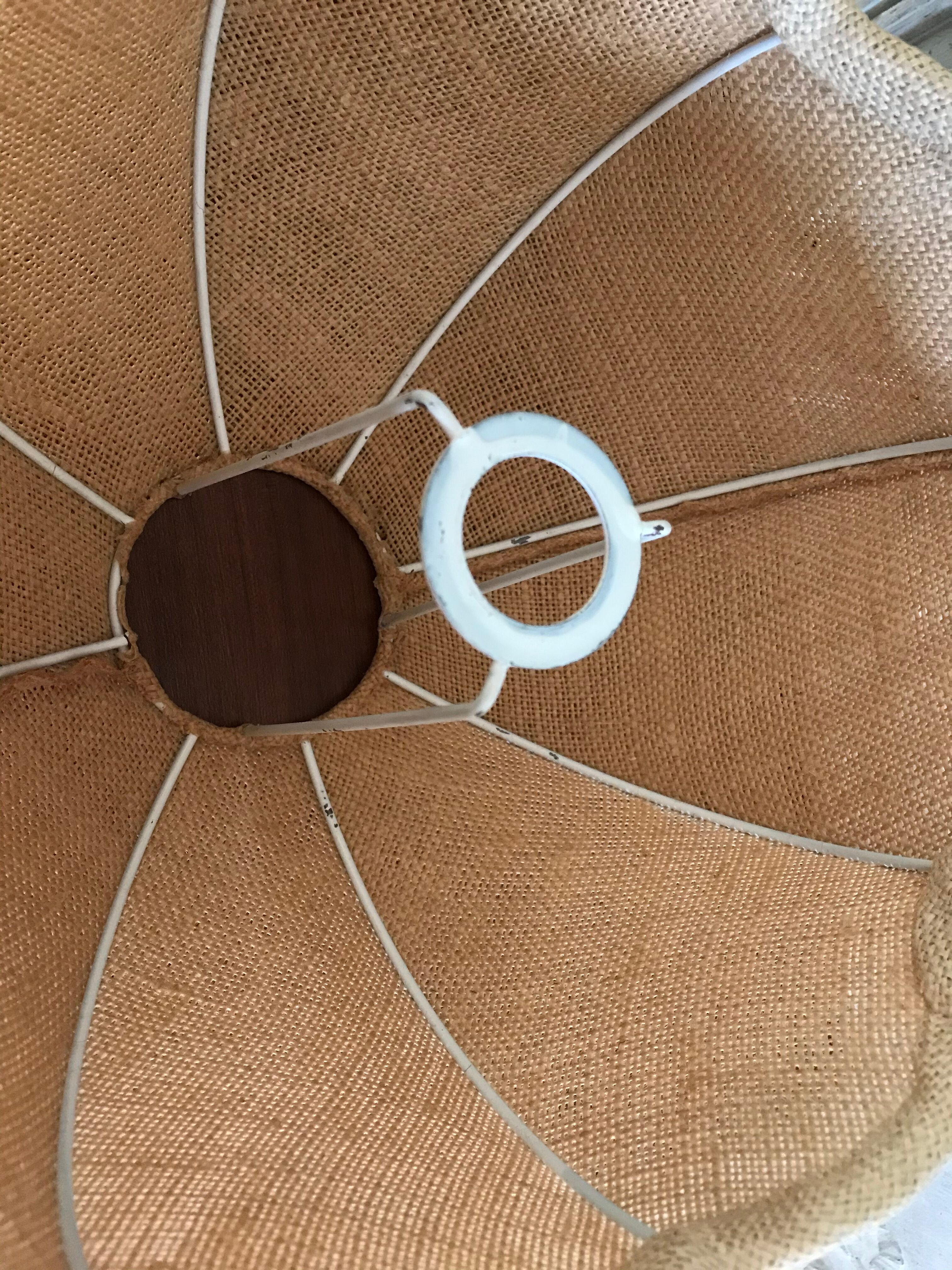 Pair of vintage jute lampshades