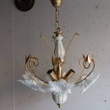 Vintage Italian white floral chandelier