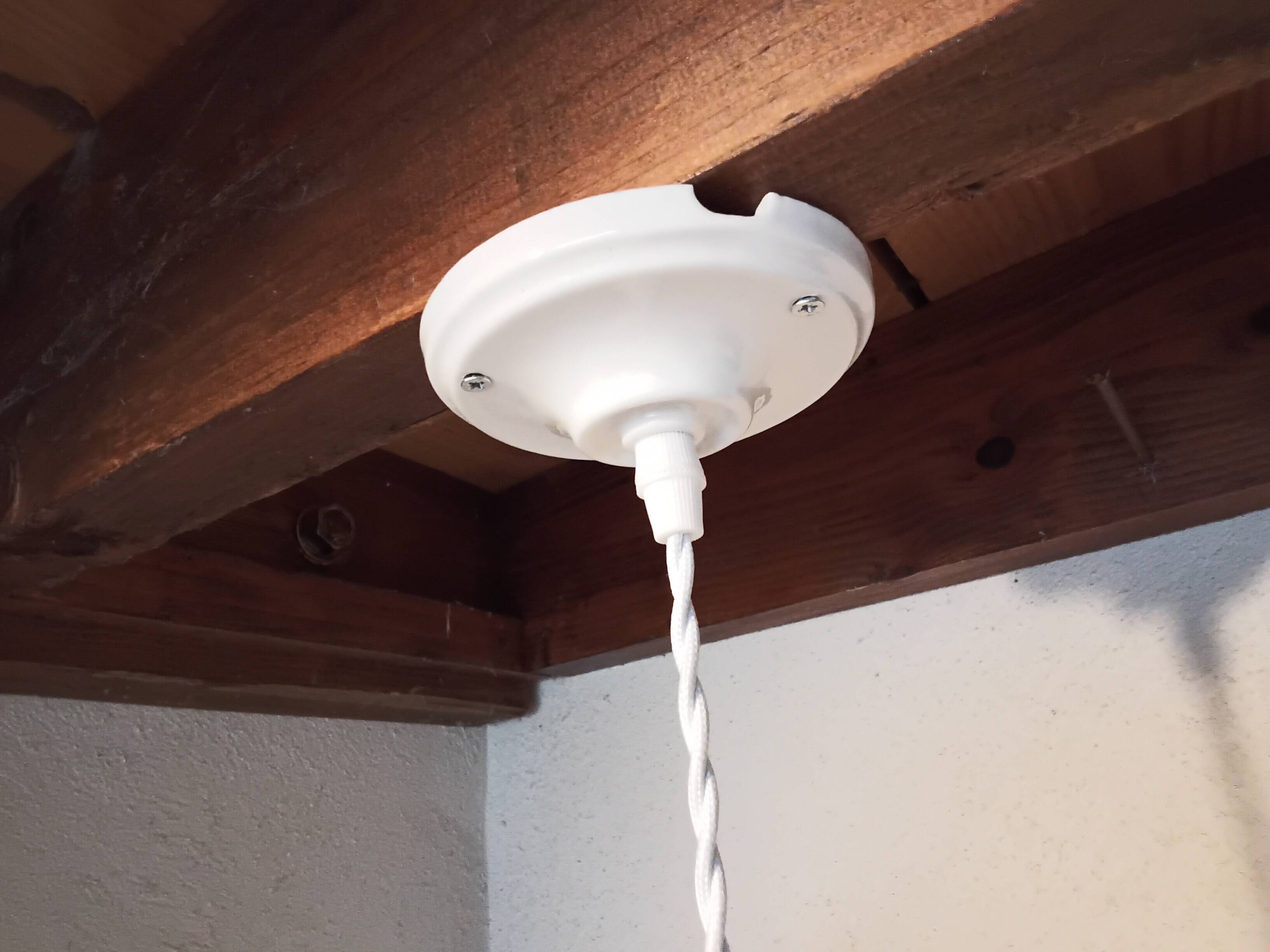 Vintage pink glass pendant light