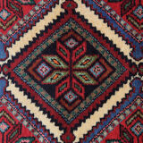 Long oriental handwoven geometric carpet vintage persian runner rug 78x278cm