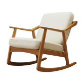 Fauteuil à bascule en chêne, design danois, années 1960, designer: H. Brockmann Petersen, production: Randers Møbelf