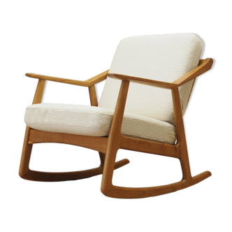 Fauteuil à bascule en chêne, design danois, années 1960, designer: H. Brockmann Petersen, production: Randers Møbelf