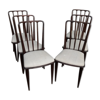 Set of 6 Scandinavian teak chairs.