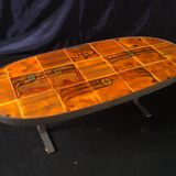 1960s industrial ceramic and steel coffee table !!!