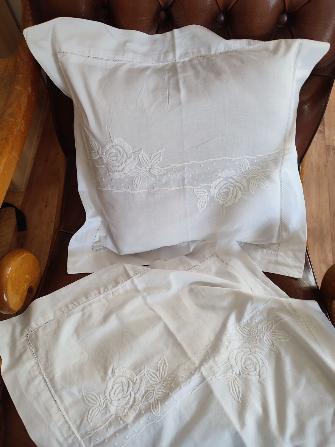 2 white embroidered cushion covers from Nimbus
