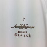 Ravier ancien de forme ovale de couleur blanc et or made in france sarreguemines