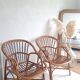 Paire de fauteuils en rotin vintage circa années 70